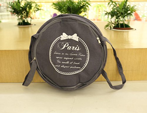 FuXing Faltbar Wäschekorb Polyester Baumwolle Runden Kleidung Wäschekorb Tasche Pop-up Wäschebox Wäschesäcke Wäschekörbe Wäschesammler Wäschetruhe Wäschesack Aufbewahrungsbehälter 13.8 * 19.7 Zoll (Grau) - 5