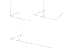 Sealskin Easy Roll Duschvorhangstange, Komplett-Set inkl. Duschstange, Deckenbefestigung und Ringe, Duschvorhanghalterung zur Montage auf Maß, L-Form, U-Form und Ecke möglich, Aluminium, Weiß
