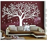 2. FÁCIL DE APLICAR-Hemos numerado todas las partes de esta calcomanía de árbol, es fácil ponerlas en la pared en función de los números