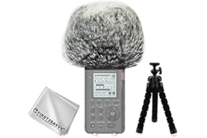 FIRST2SAVVV Negro Micrófono Externo Peludo Parabrisas Manguito para Grabadores Digitales para Tascam DR-100 MKIII DR100 MK3 + Paño de Limpieza + Mini trípode TM-DM-DR100MKIII-A01TZ3