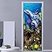 Produktbild Lsfhb 3D Pvc Wasserdichte Wandmalerei Wohnzimmer Schlafzimmer Tür Aufkleber Dekoration Unterwasser Shark Coral Wandbild Tapete-150X120Cm