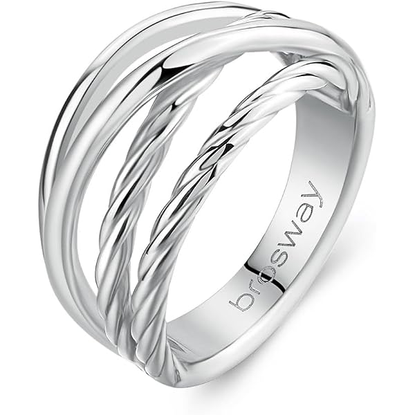 Brosway Anello Donna Tring In Acciaio 316L, PVD Oro E Zirconia Coffee - Taglia 14 - Gioiello Italiano