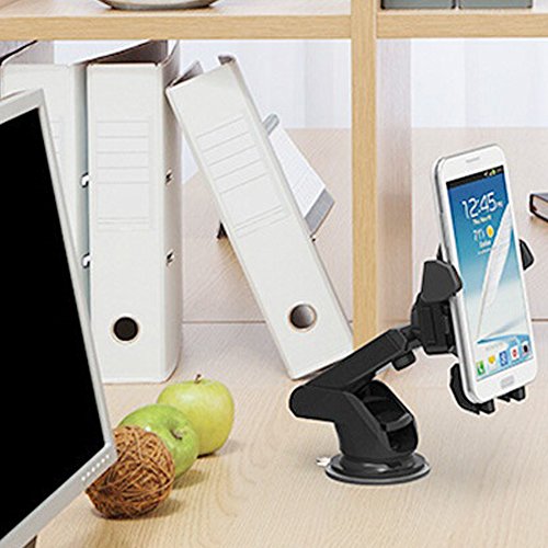 TOAOB Schwarz Handyhalterung Mit Saugnapf Universelle 360° Drehung Kfz Halterungen Autohalterung für iPhone 6 6s/6 Plus/6s Plus/7, Samsung S6/edge/edge+/S7/S7 edge, Note 5, LG G5, Nexus 5X/6/6P, Moto, HTC, Sony - 5
