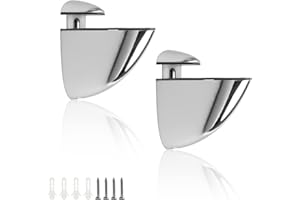 Equerre pour Etagere Murale, LERANXIN 2 Pinces en Verre à Fixation Murale Réglables Avec 4 Vis, Lisses et Stables, Verre de 3-10 mm D'épaisseur, Pour étagères et Coins de Chaise