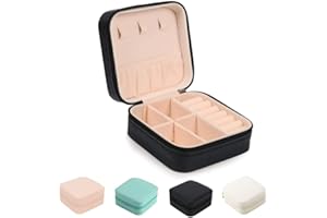 JARAGAR Small Jewellery Box, Portable Travel Jewellery Box Organiser, Leather Mini Travel Jewellery Box for Rings, Earrings, Necklace, Bracelets, Jewellery Gift for Women and Girls