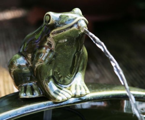 Primrose Solar-Wasserspiel, aus Keramik, mit Frosch-Figur - 2