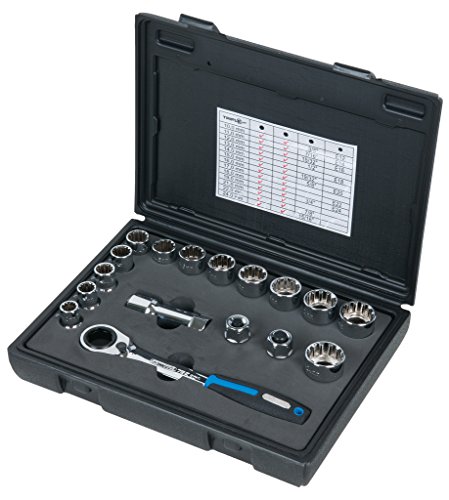 KS Tools 916.4050 3/8 Zoll – 1/2 Zoll Triple Plus Durchgangs-Steckschlüssel-Satz, 17-teilig - 3