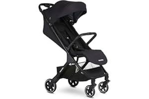 Easywalker Jackey Buggy 0-22 kg, Lightweight, Automatic Folding, Unique Accessory System, with Transport Bag and Rain Cover, Car Seat Compatible, Black
