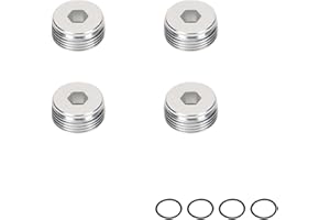 RCAWD ARRMA Mutter Vorderradnabe Aluminium mit O-Ringen für 1/7 Arrma 6s Notorious Kraton Outcast Typhon Talion Infraction Limitless Felony 4 Stück(Silber)