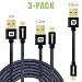 Produktbild Micro USB Kabel 3-Pack [0,1m x 1 + 1,2m x 1+2m] AUAUA® Micro USB Ladekabel mit Vergoldeten Steckern für Android-Geräte, Samsung Galaxy, Sony, HTC, Motorola und mehrLebenslange Garantie