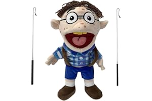 BRITIVA SML Jeffy Hand Puppet With 2 Rods, 40cm XL Ventriloquist Dummy, Professional Movable Mouth & Soft Plush, Educational Funny Kids Toy, Interactive Entertainment for Boys Girls Birthday Gift, (Cody)