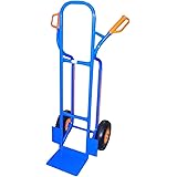 TRESTLES S04 Blau Sackkarre | Stahlgestänge | pannensicheres PU Rad | 250 kg Tragkraft | Treppenrutschkufen | Made in EU