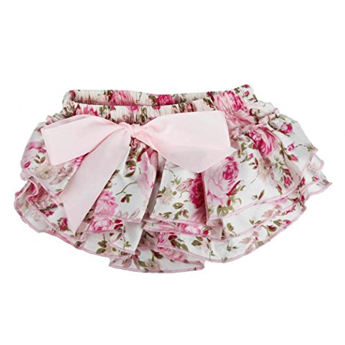 Tonsee® Baby Ruffle Bloomers Layers Diaper Cover Flower Shorts Skirts Summer (S, Pink)