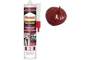 TMPPRO Hochtemperatur Silikon für Backöfen bis 260 Grad -Dichten und Kleben -Ideal für Öfen und Heizungen - Haftet auf Metall, Glas, Keramik, Holz, Silikonharzen (1 x 280ml)