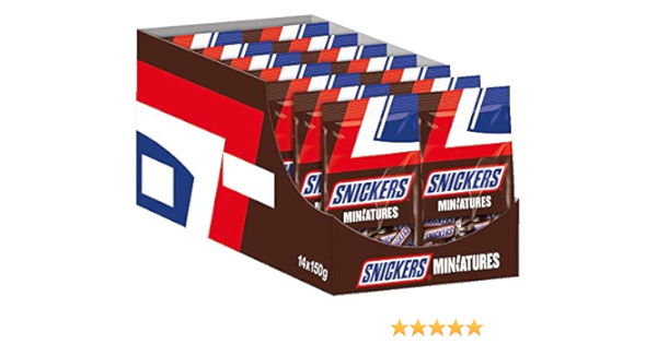Snickers Schokoriegel Miniatures Erdnusse 14 Packungen In Einer Box 14 X 150 G Amazon De Lebensmittel Getranke