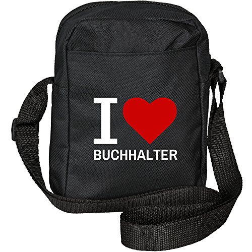 Messenger Bag Classic I Love Book Stand black
