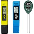 R Digital PH Mete, 3-in-1 TDS EC and Tempeatue Mete, Plant Soil MoistueTeste Kit fo Home, Gaden and Hydoponics
