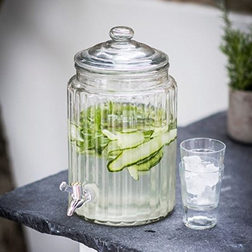 CKB Ltd® Retro Traditionelle Getränkespender Cocktail Juice Water Drinks Dispenser 5.8L - Saft Wasser Getränke Spender Ideal für Haus Küche Garten Party Getränkeservice - Glasbehälter mit Deckel