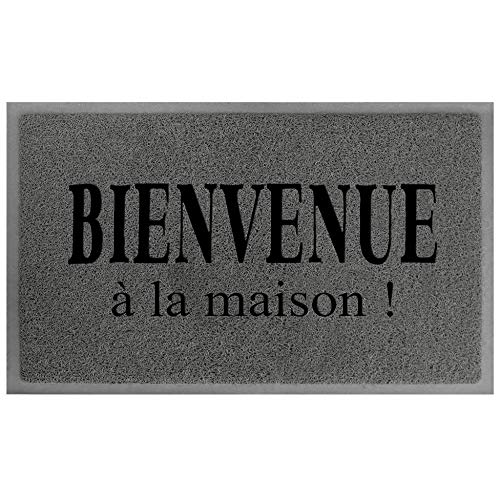 Tapis Déco - 1740411, Tapete De Entrada Rectangulo, 45 X 75 Cm, Maison, Alfombra De Entrada, Gris/Negro