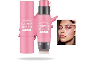 AMBIZION Colorete, Colorete en Crema, Maquillaje, Colorete en Barra Larga Duracion, Rubor Crema Nude con Brocha, Colorete 3 en 1 Mejillas Labios y Ojos con Acabado Natural, Beauty Cream, Maquillaje Mujer