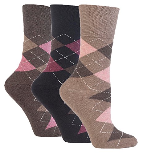 Sock Shop - 3 paires de dames sans chaussettes élastiques,, Marron , 37-42, GG38