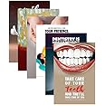 SWASUM Dental Clinic Wall Decor, Dentist Reception Area Art Piece, Dental Clinic Wall Poster, Dental Care Teeth For Hospital, Pack Of 06 (Vinyl (Self-Adhesive)