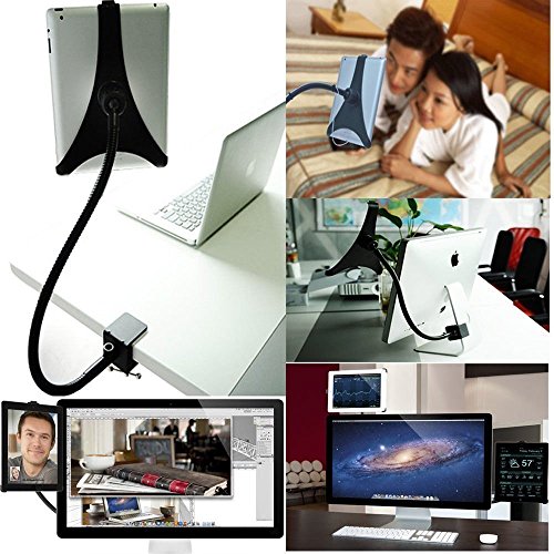 BESTEK iPad Schwanenhals Halterung Flexibel 360° Schwankbar mit 2 Abziehbaren Klemmen für iPad Air/Air 2 und ipad Mini 1/2/3 - 9