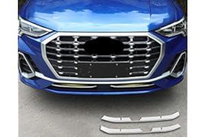 HIGH FLYING para Q3 F3 S Line 2019-2022 Cromado Embellecedor para Parrilla Delantera Central de Acero Inoxidable Accesorios para automóviles 2 Piezas (Solo para Q3 S Line)