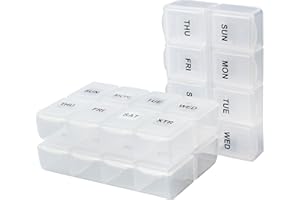 Serfeymi Pilulier Semainier Pilulier Medicaments 7 Jours Semainier Medicament Boîtes à Pilules de Voyage Avec étui à Fermeture éclair pour la Médecine, la Vitamine, le Supplément - Bleue 03