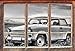 Produktbild Monocrome, Trabi am Meer, DDR Kult Auto Fenster im 3D-Look, Wand- oder Türaufkleber Format: 92x62cm, Wandsticker, Wandtattoo, Wanddekoration