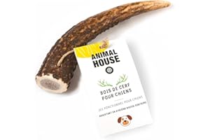 Animal House - Cornes de cerf pour Chiens Entiers - 100% Chiens de Mastication naturels - renforce l'hygiène orale - résistante et Durable - Disponible en Toutes Tailles (S)