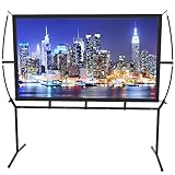 Écran de Projection avec Support Anti-Pliage Écran 84 Pouces 16:9 pour Home Cinema Vidéoprojecteur à l'Intérieur et l'Extérieur