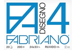 Album Fabriano Disegno scuola - Varzi Dal 1956 (F4 Formato 24 x 33 cm, Fogli Ruvidi, Grammatura 200gr/m2, 20 Fogli)