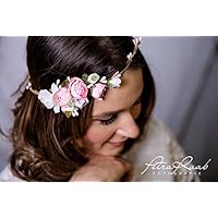 Blumenkranz Blüten Braut Frisur Hochzeit Boho A22