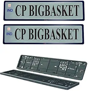 CP Bigbasket Car Number Plate Designer Frame Show Cover Set of 2 for All Cars