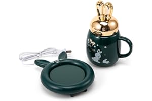 APEBAZY Thermostatisches Tassen-Set Kaffeewärmer Tisch-Kaffee-Tassenwärmer Auto Off Smart Kerzenwärmer Elektrischer Getränkewärmer Tablett für Kaffee Kakao Tee Wasser und Milch