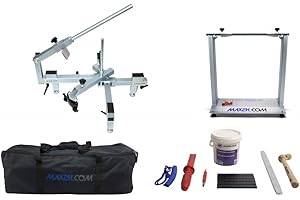 ‎MAX2H.COM MAX2H Reifenmontiergerät MG-2 für Motorräder inkl. Wuchtbock, Starterpaket mit schwarzen Klebegewichten & Transporttasche – Profi Reifenmontage Motorrad