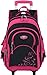 Produktbild Trolley Rucksack,Coofit Rollen Rucksack Trolley Schultasche Rucksack Kinder Schulrucksack Schultrolley Schulranzen mit Rollen, Groß-L - Lila