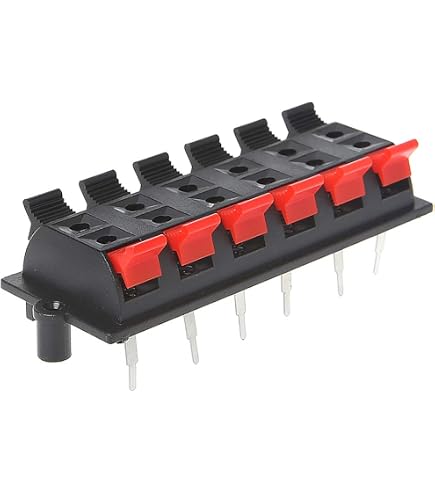 Droagoct 2 terminali per altoparlanti a molla a 8 posizioni, 64 x 40 x 20 mm