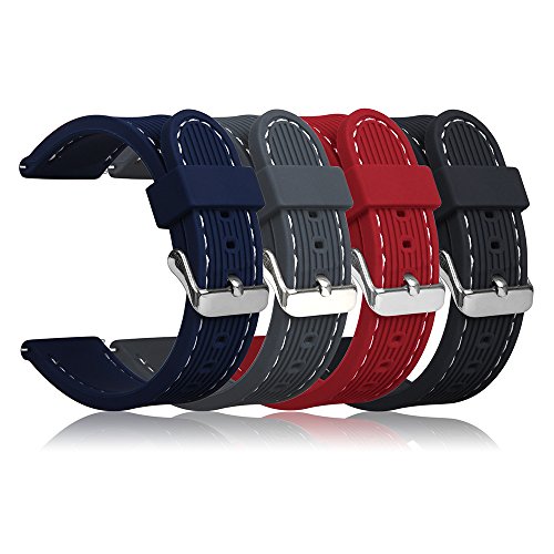 Samsung Gear S3 Frontier / Classic Armband,V-MORO 4x Silikon Sportarmband Uhr Band Erstatzband Uhrenarmband für Samsung Gear S3 Classic Samrtwatch, Multicolor (Silicone Pack of 4)