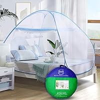 Mosquito Net Single Bed, Mosquito Net for Single Bed, Single Bed Mosquito Net Foldable Size 200 cm * 120 cm * 140 cm Blue Colour Easily fit on 4 x 6 ft Bed