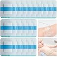 40 Pcs Adhesive Island Dressing Bordered Gauze Wound Dressing Square Bandage Breathable Gauze with Pad Individually Packed Blister Wound Care for Outdoor Activities (Waterproof, 6x7) transparent