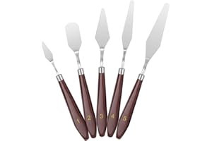 Skyzone 5 PCS Palette Knife Set,Stainless Steel Painting Mixing Scraper Set Oil Painting Knife Tools,Artist Painting Spatula Oil Painting Color Mixing Accessories for Artist Oil Painting
