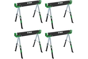 D-TACK 4x Arbeitsbock Multifunktion | Höhenverstellbarer Sägebock | Metallbock mit Anti-Rutsch-Beschichtung | Faltbock mit einer Tragkraft bis zu 1180 kg pro Paar