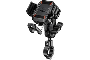 BOBO BM22H PRO Handlebar Mount Anti-Vibration Anti-Theft Waterproof Bike/Motorcycle/Scooter Mobile Phone Holder Mount Ideal for Maps and GPS Navigation (Black)