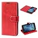 Produktbild Mulbess Ledertasche im Ständer Book Case / Kartenfach für Asus ZenFone 2 (5,5 Zoll) Tasche Hülle Leder Etui,Wine Rot