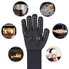 MILcea Grillhandschuhe Ofenhandschuhe Grill Lederhandschuhe Hitzebeständige bis zu 800 ° C Universalgröße… – Bild 6