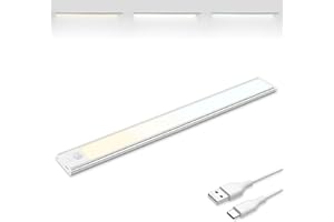 Brendz Schranklicht mit Bewegungsmelder, Kleiderschrank Beleuchtung, 40cm, 3 Farbtemperaturen, Aufladbar, Dimmbare Schrankbeleuchtung, Led Lichtleiste Kabellos, Silber