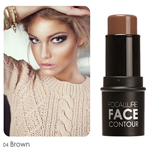 VWH Highlighter Stick Makeup Shimmer Powder Waterproof 4 Color (4# brown)