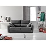 Sofá cama de tres plazas con apertura italiana. Tapizado en tela.